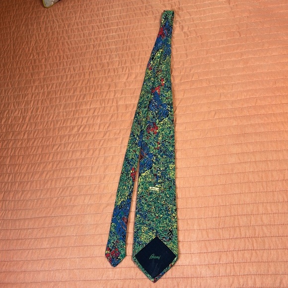 Brioni by Santostefano 100% Silk Abstract colorful Men’s Luxury Tie - Picture 7 of 11